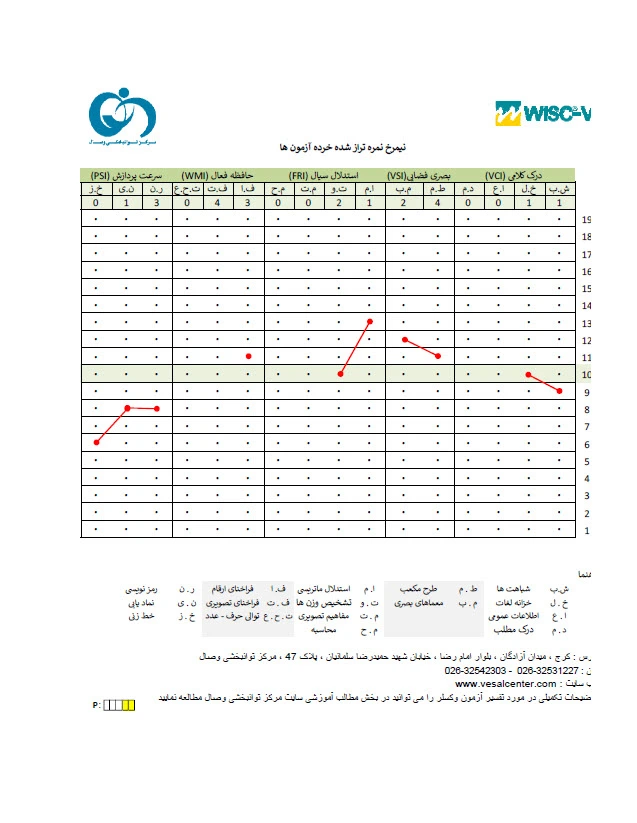  مشاهده نتیجه و گزارش تست هوش وکسلر 5