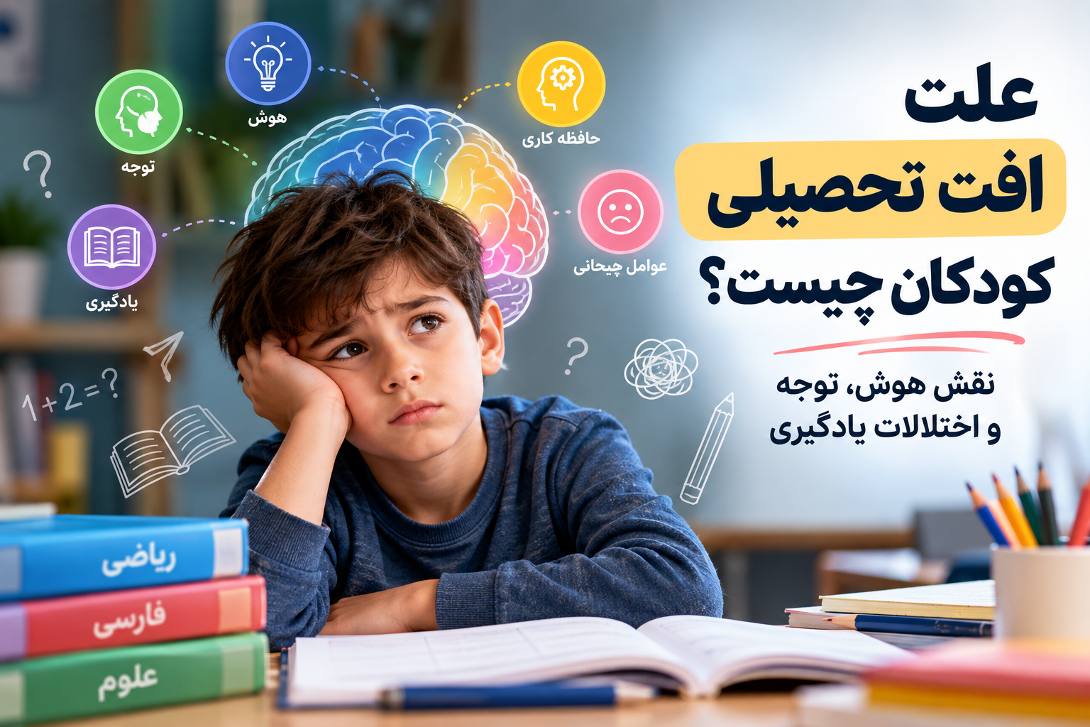 علت افت تحصیلی کودکان چیست؟ نقش هوش، توجه و اختلالات یادگیری